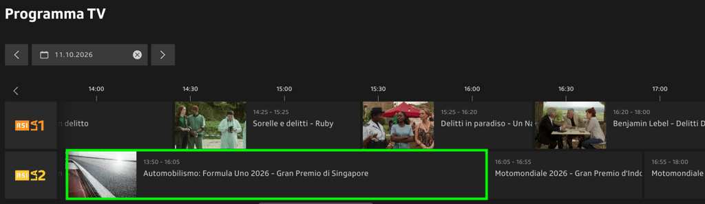 GP di F1 di Singapore 2026, RSI