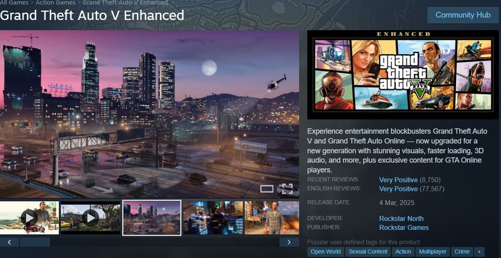 Grand Theft Auto V in steam