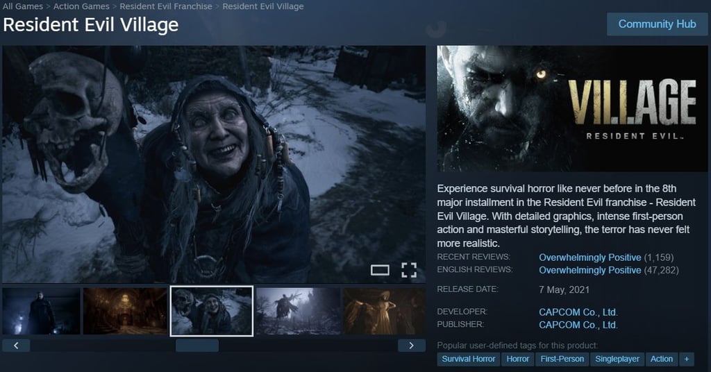 Resident Evil Village in steam