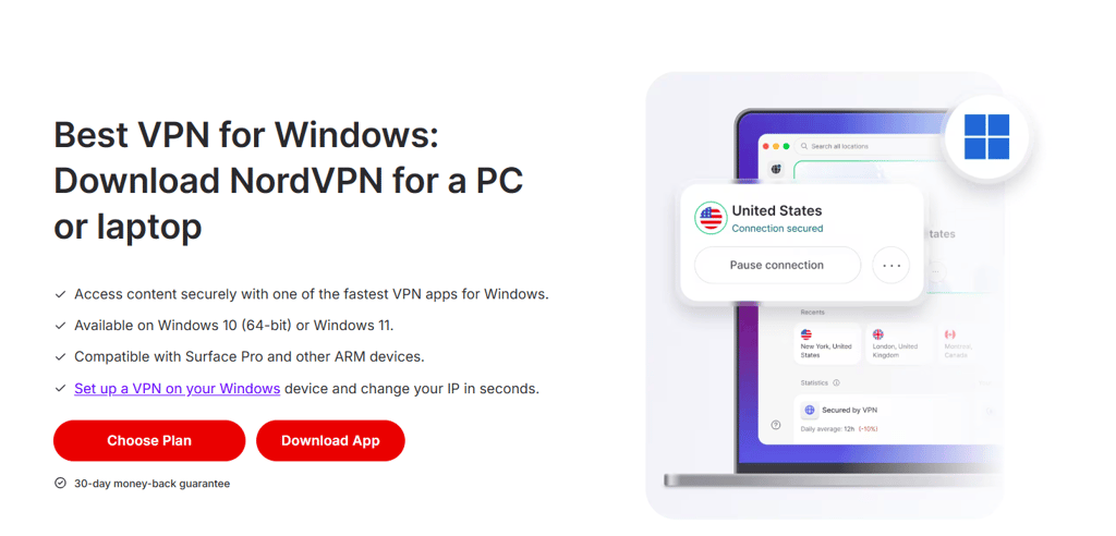 NordVPN download page