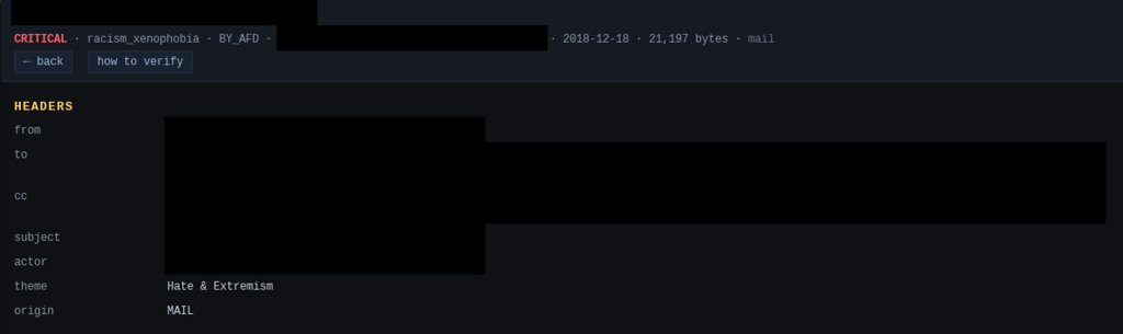 Screenshot of AfD leak site