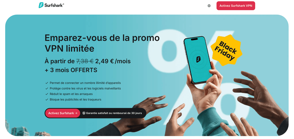 Surfshark offre black friday 2026