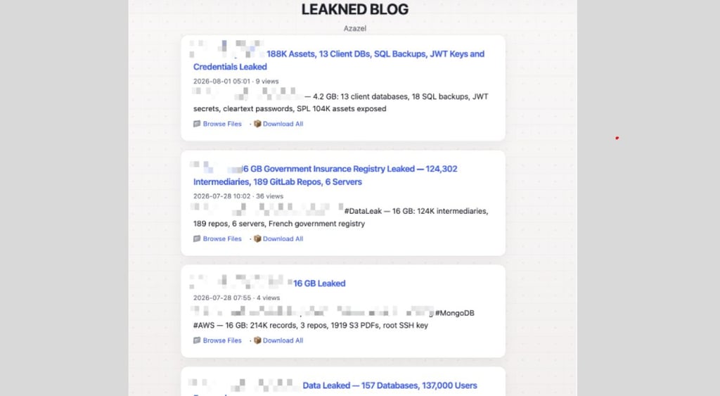 The Gentlemen affiliate leak site “LEAKNED”