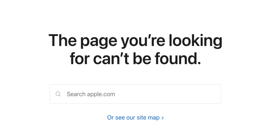Screenshot from Apple website