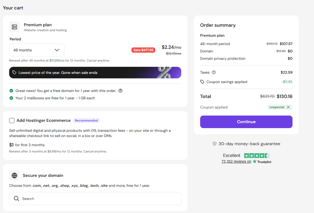 hostinger billing 2026