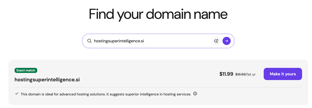 hostinger si domain find