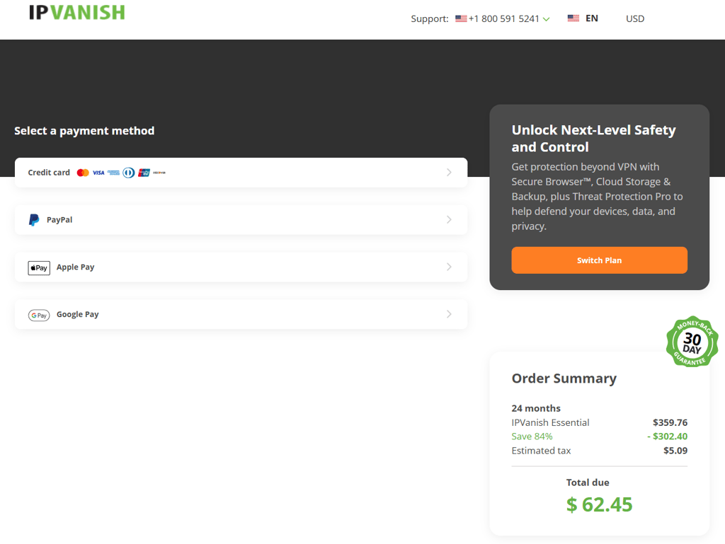 ipvanish checkout october