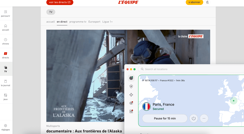 lequipe unblocked nordvpn