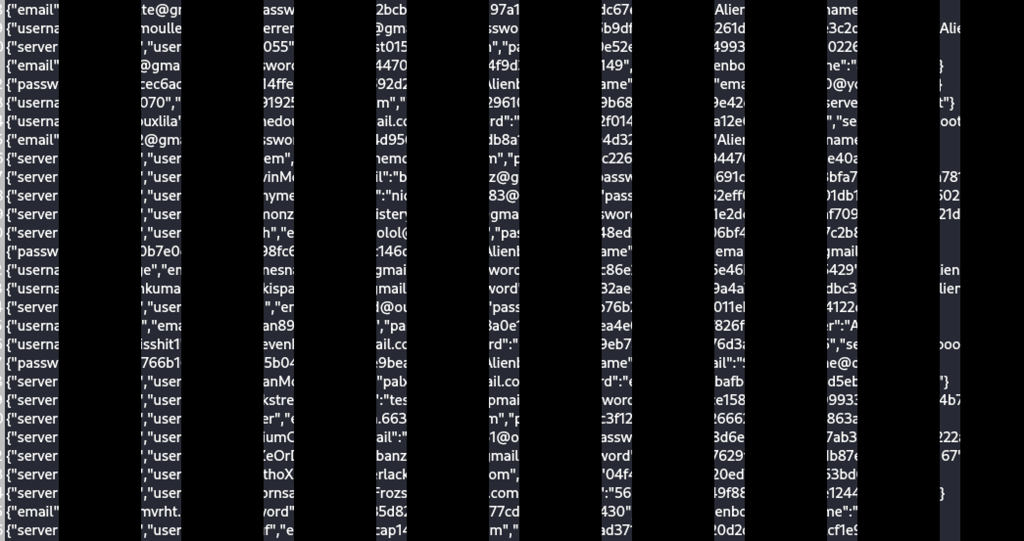 Screenshot of Minecraft data sample.