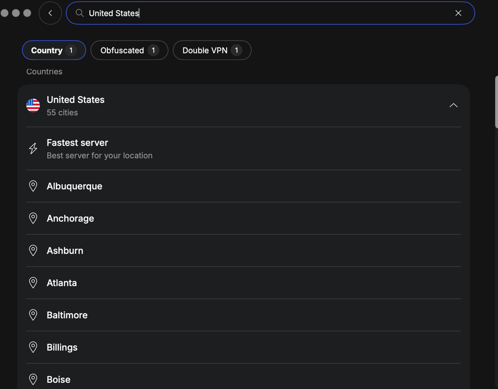 nordvpn us locations