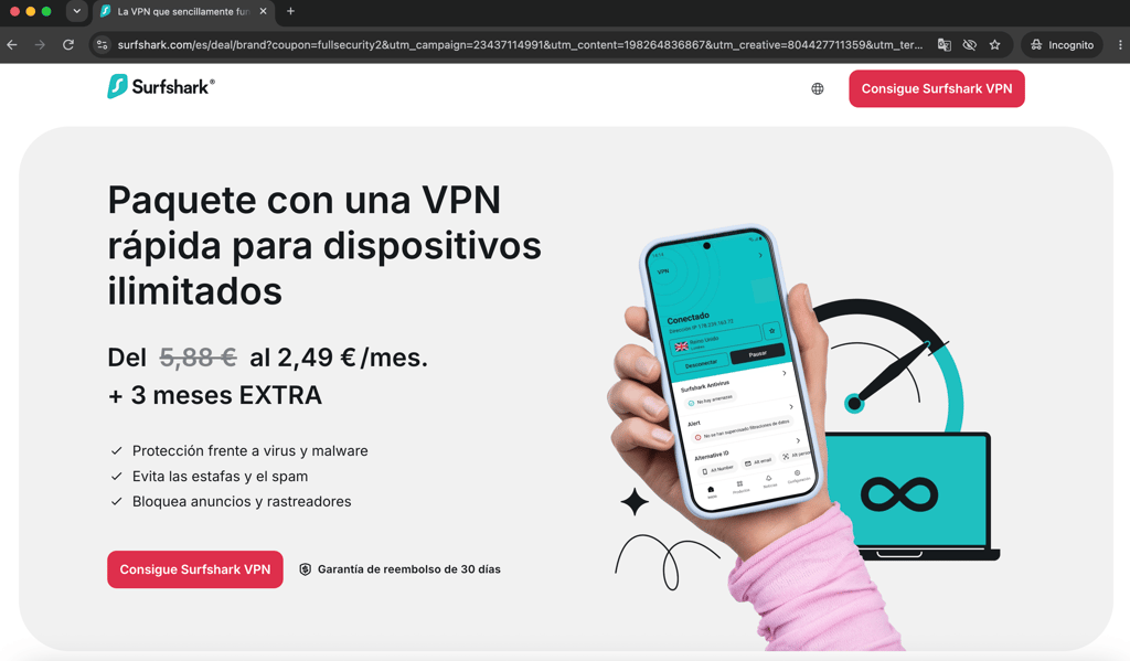 oferta anticipada de surfshark black friday ES