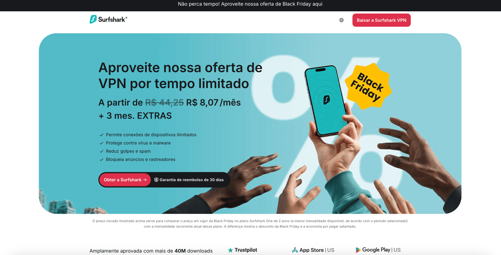 surfshark homepage Brazil locale