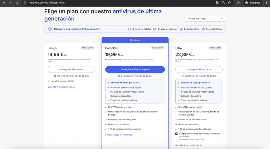 suscripcion mensual de nordvpn