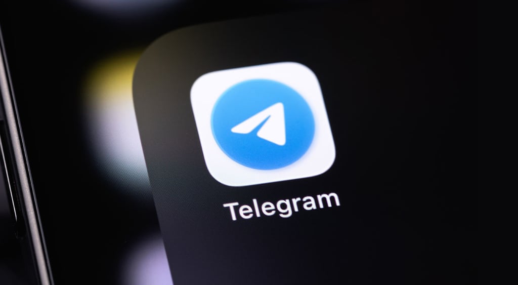 telegram logo on a device screen