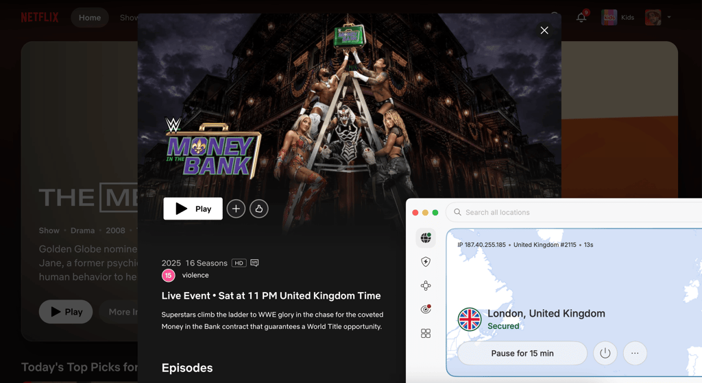 wwe money in the bank nordvpn