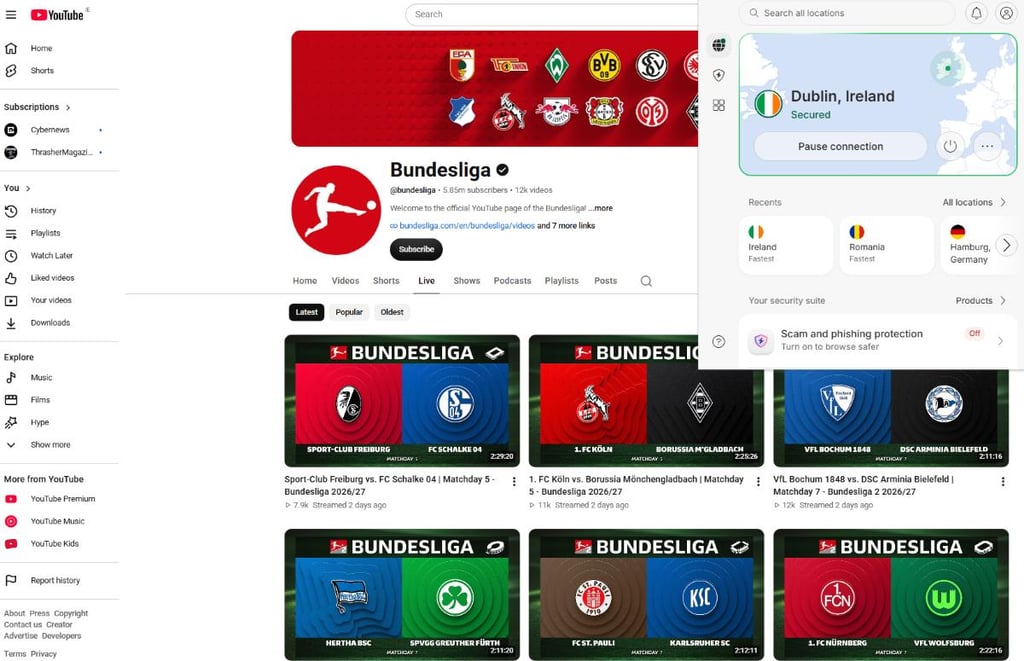 youtube bundesliga ireland