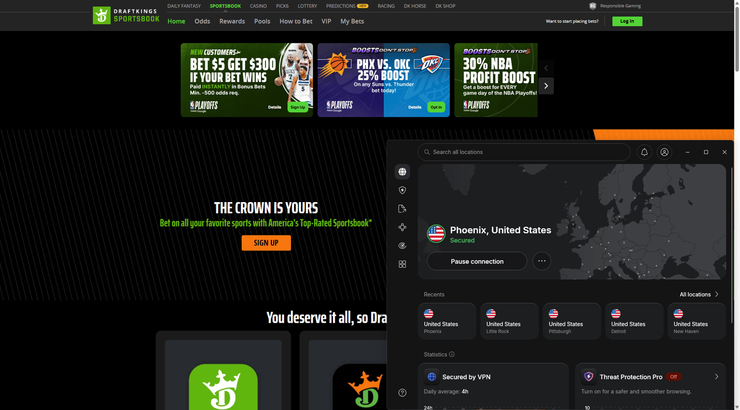 Best VPNs for DraftKings Sportsbook and Casino in 2026