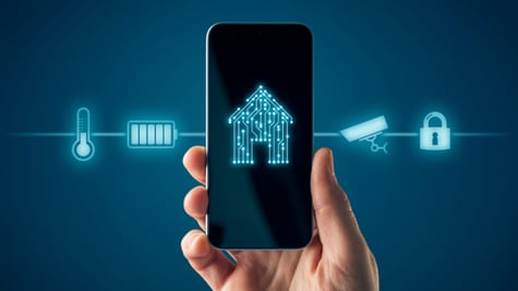 smart house icon and smart phone