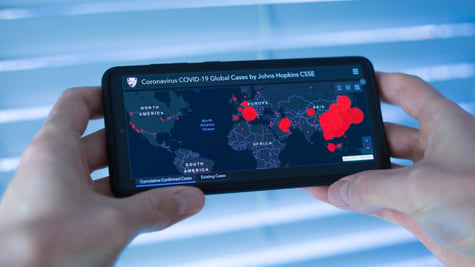 coronavirus spread map on phone