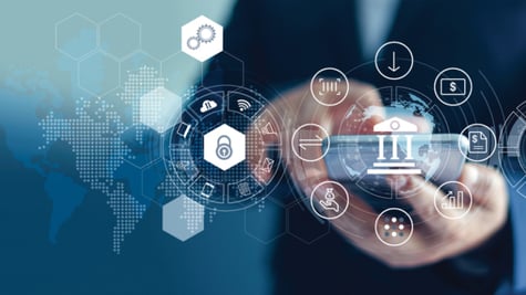 Businessman using mobile online banking and payments