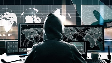 Hacker at desktop