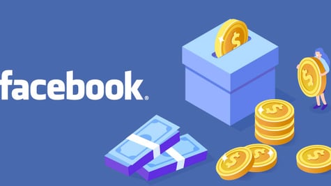 facebook logo and money-box