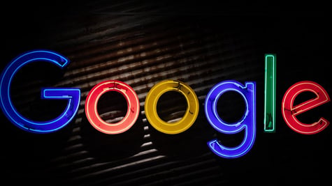 Neon version of Google's logo