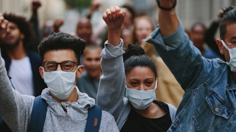 Group of people wearing face mask