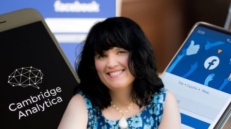 Emma Briant and Cambridge Analytica and Facebook Logos