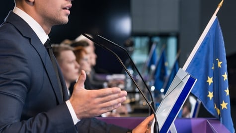 Politician giving a speech