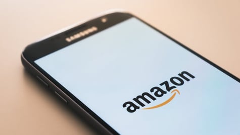 mobile phone with Amazon logo