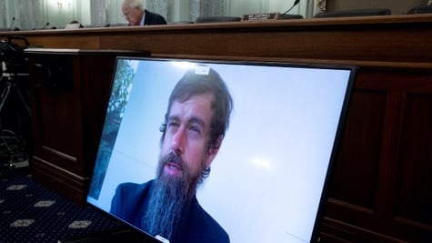 Jack Dorsey on the screen