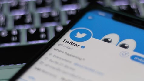 Official Twitter profile of Twitter on smartphone