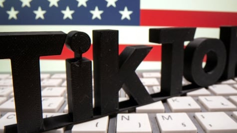 usa flag, tiktok logo
