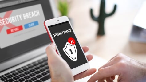 Security breach on laptop and mobile