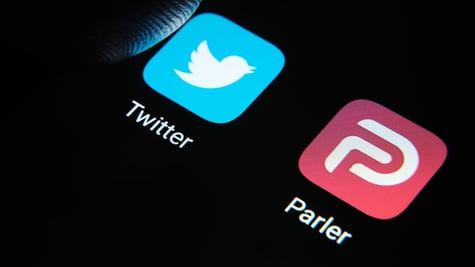 Research Data collection cheat sheet how Parler Twitter Facebook MeWe’s data policies compare