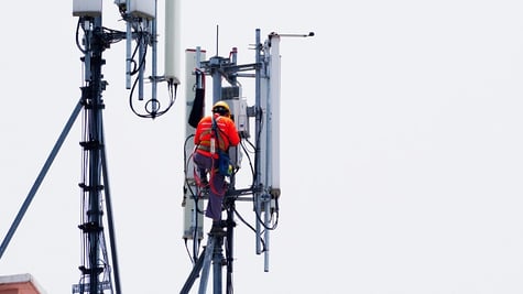 Man repairing power lines