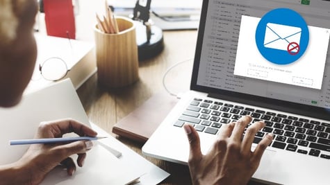 Email icon on laptop screen