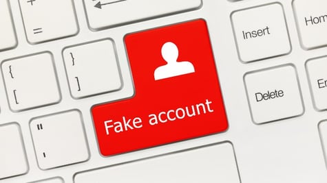 Red fake account button