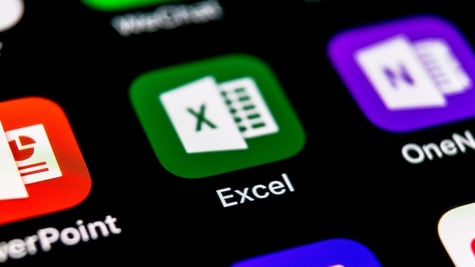 Excel app on mobile screen