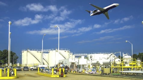 Holding tanks are seen at Colonial Pipeline's Charlotte Airport Delivery Facility in Charlotte, Nort