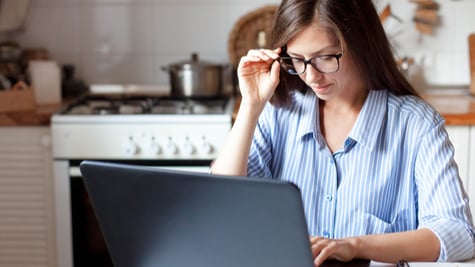 Young woman using laptop