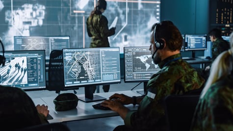 Military Surveillance Officers Working on Cyber Operations