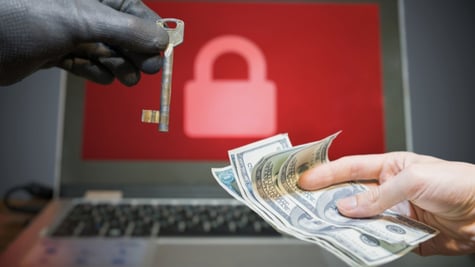 Ransomware attack. Hacker is offering key to unlock encrypted data for money.