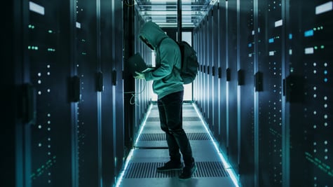 man in cable room