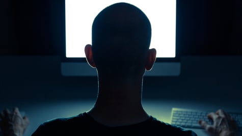 man silhouette back