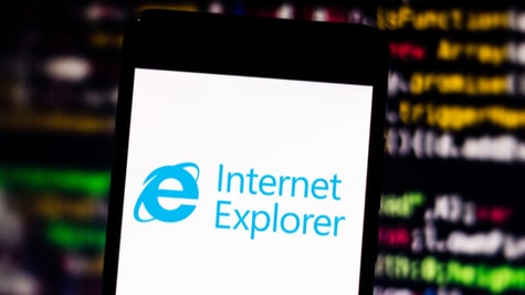 Internet Explorer browser logo on mobile device