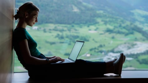 woman freelancing in a remote location