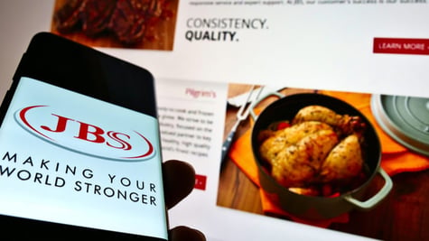JBS meat logo on mobile
