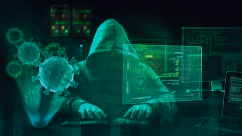 Hacker man wearing hood